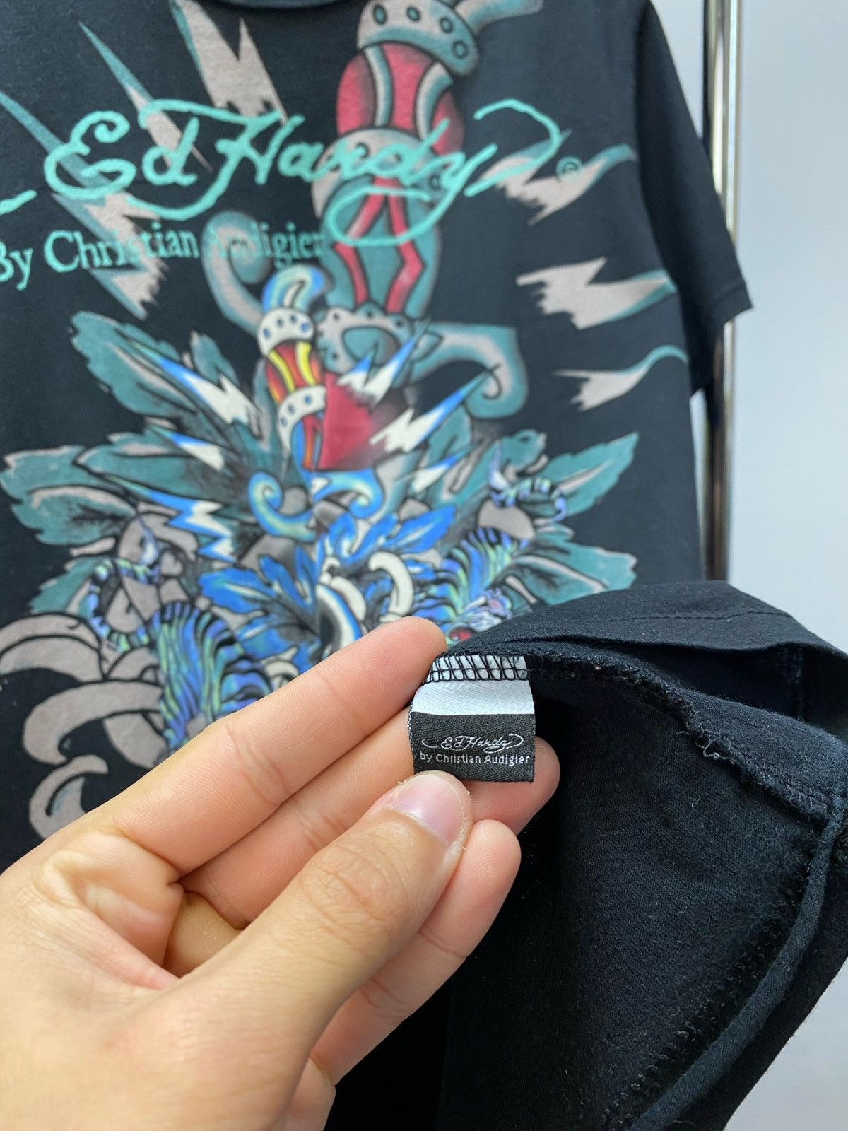 Christian Audigier Christian Audigier Crazy Y2K Ed Hardy Skull T-Shirt Vintage Size US L / EU 52-54 / 3 - 14 Thumbnail
