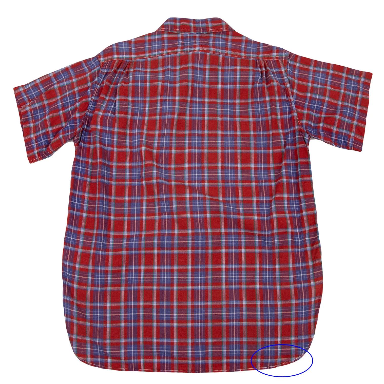 Junya Watanabe Block Check Short Sleeve Pullover Shirt in Red and Blue Size US M / EU 48-50 / 2 - 12 Thumbnail