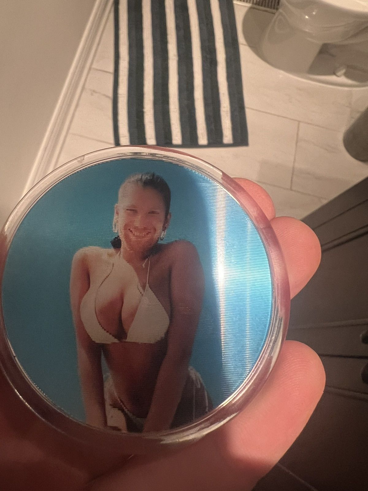 image of Gleb Kostin Solutions x Vintage Aphex Twin Windowlicker Holographic Pin in Black, Men's