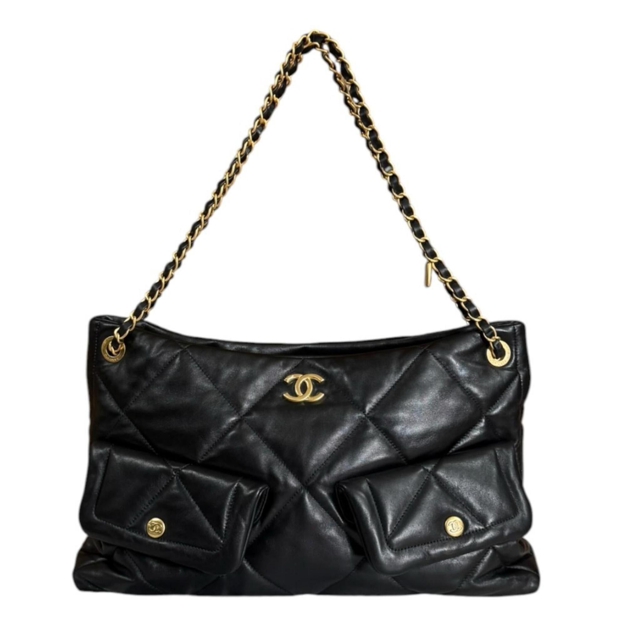 Chanel Chanel 2025/26 Autumn/Winter Collection Shopping Bag, Matelassé Shoulder AS5740-B22139-94305, Black, Women's, CHANEL Chain Size ONE SIZE - 1 Thumbnail