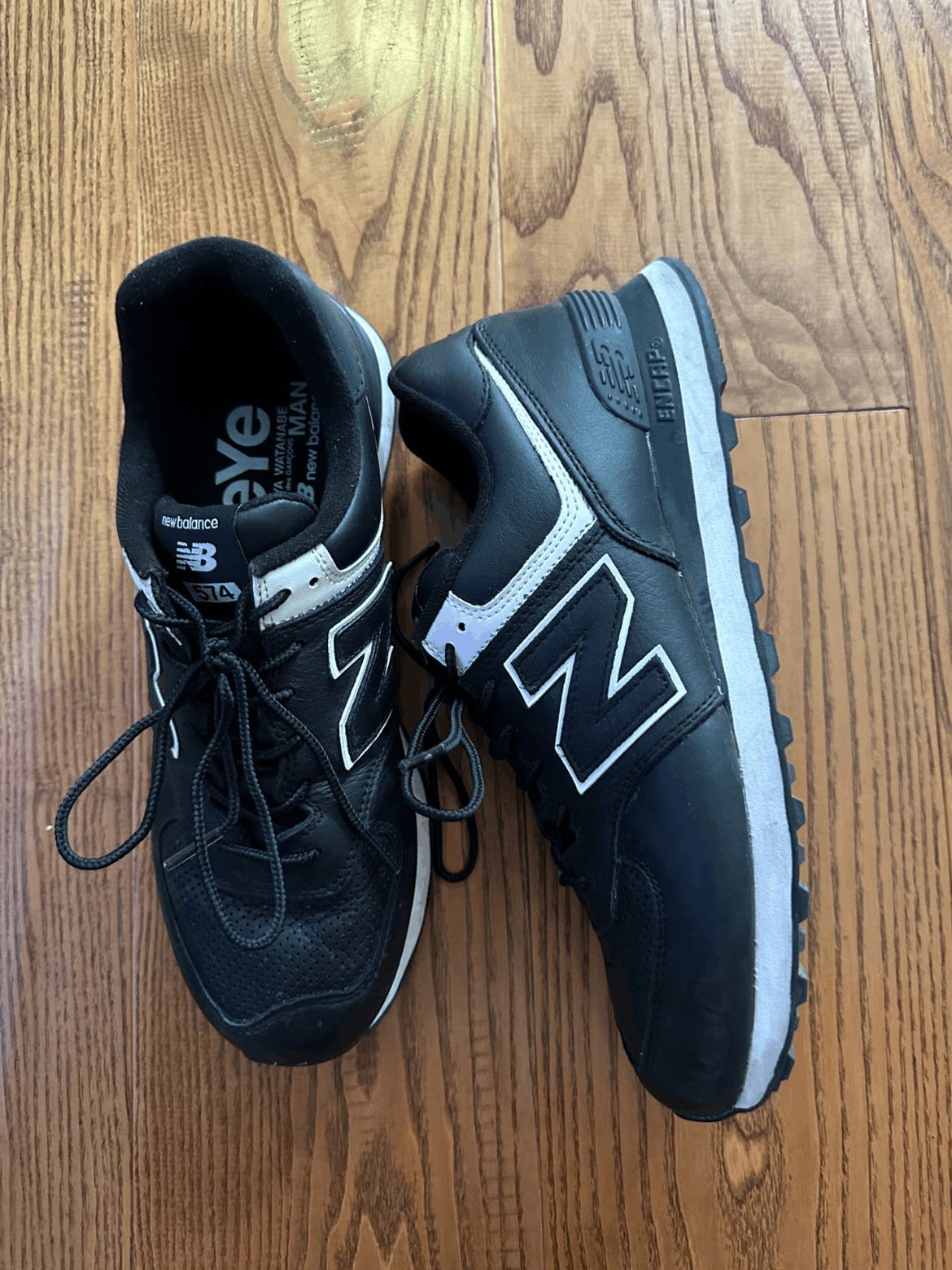 Comme Des Garcons x Junya Watanabe Sz 10 New Balance X Junywa Watanabe Leather 574 Shoes in Black