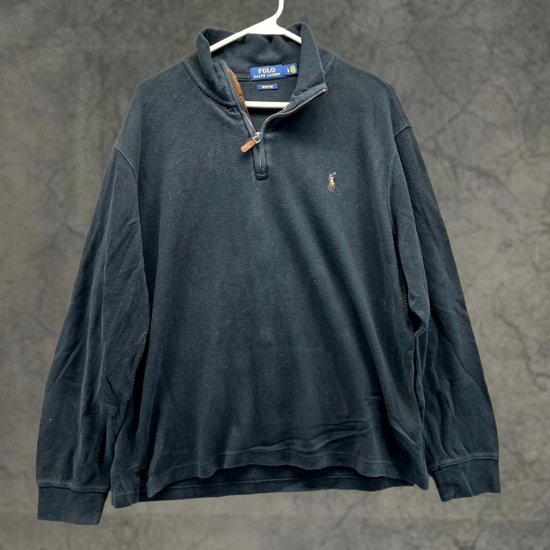 Ralph Lauren VINTAGE Ralph Lauren Pullover Men Large Black Quarter Zip Pony Estate Sweatshirt Size US L / EU 52-54 / 3 - 1 Thumbnail