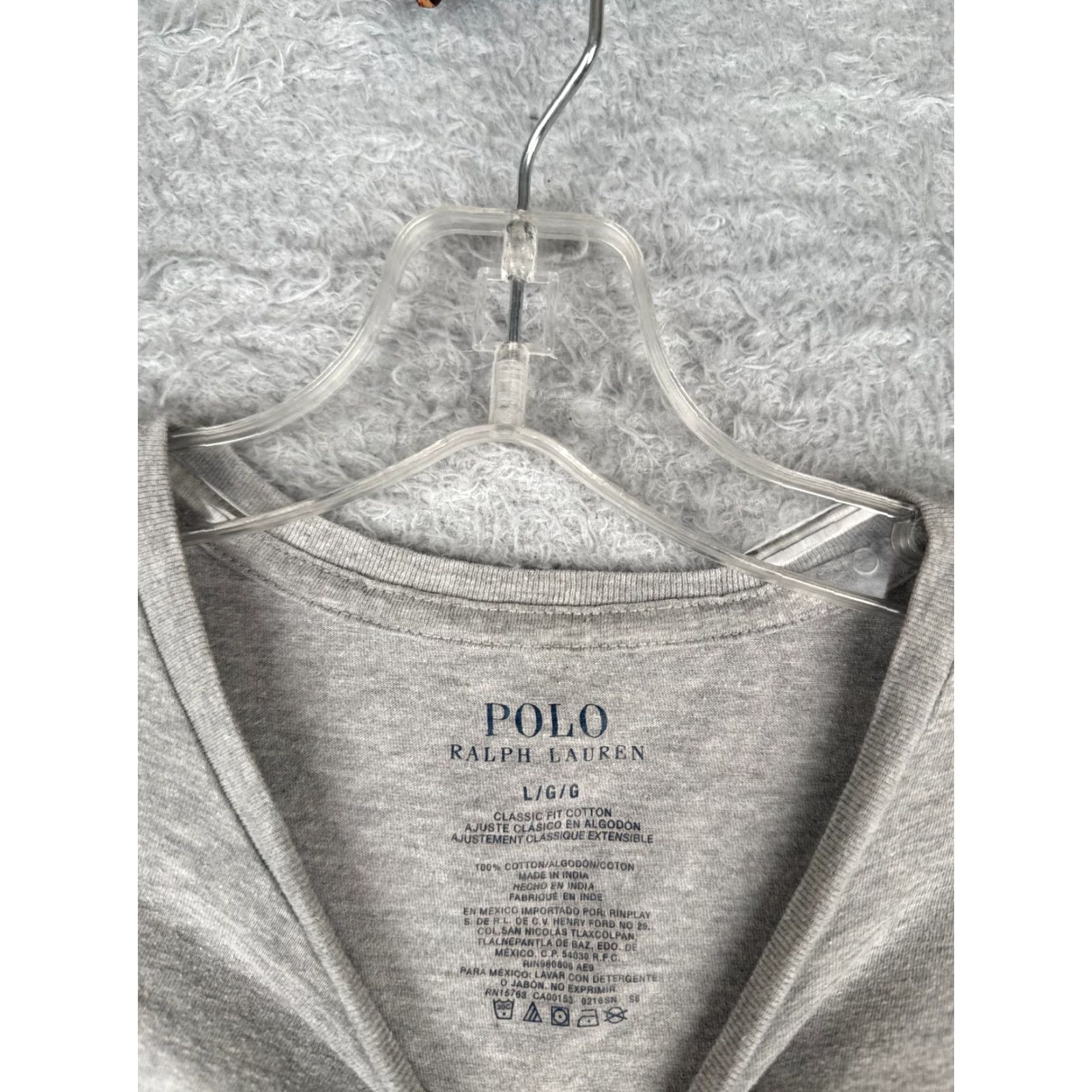 Ralph Lauren Polo Ralph Lauren Shirt Adult Large Gray Short Sleeve Crew Neck Cotton Mens Size US L / EU 52-54 / 3 - 6 Thumbnail