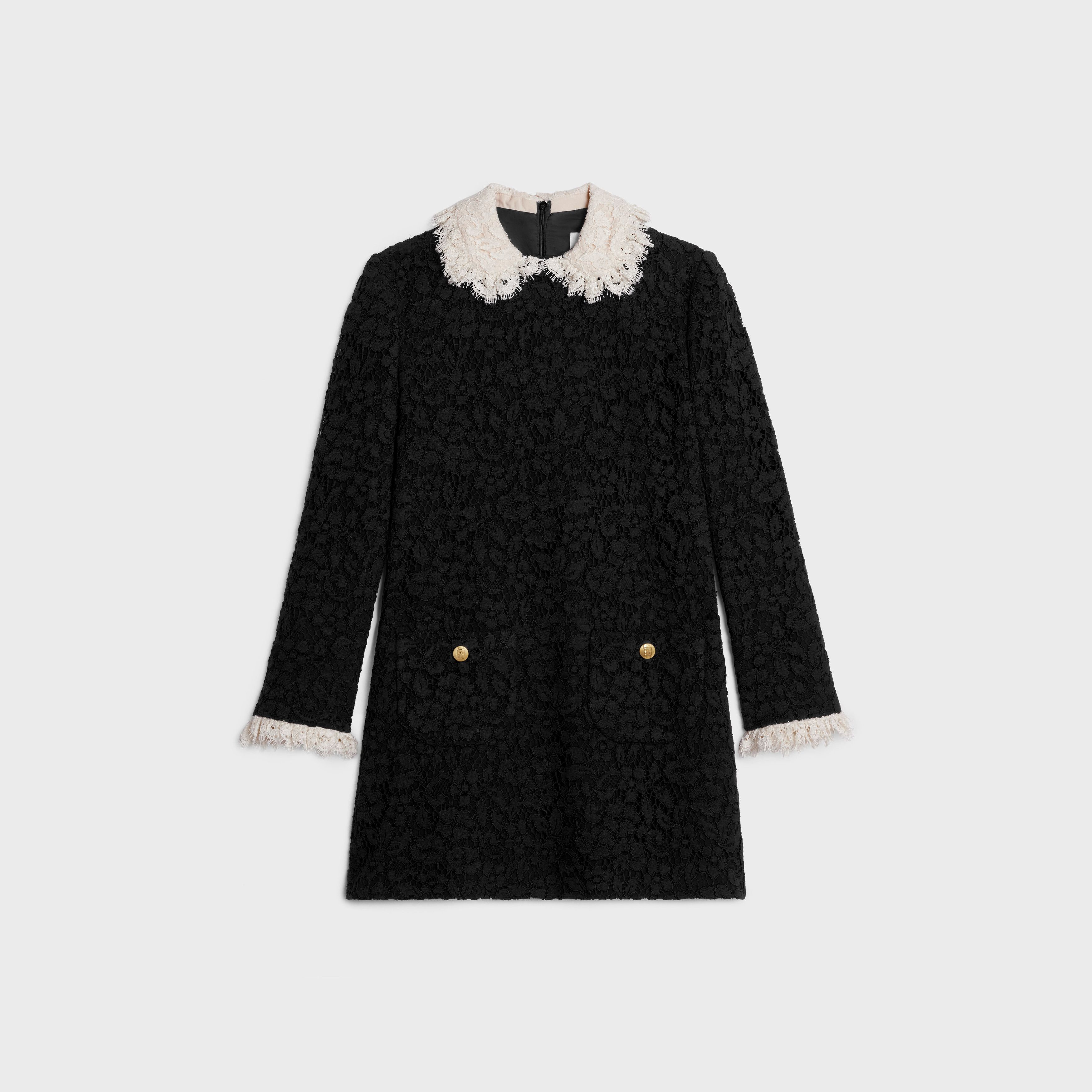 Celine o1bcso1str0925 2R10K267V Trapeze Mini Dress in Black Size M / US 6-8 / IT 42-44 - 1 Thumbnail