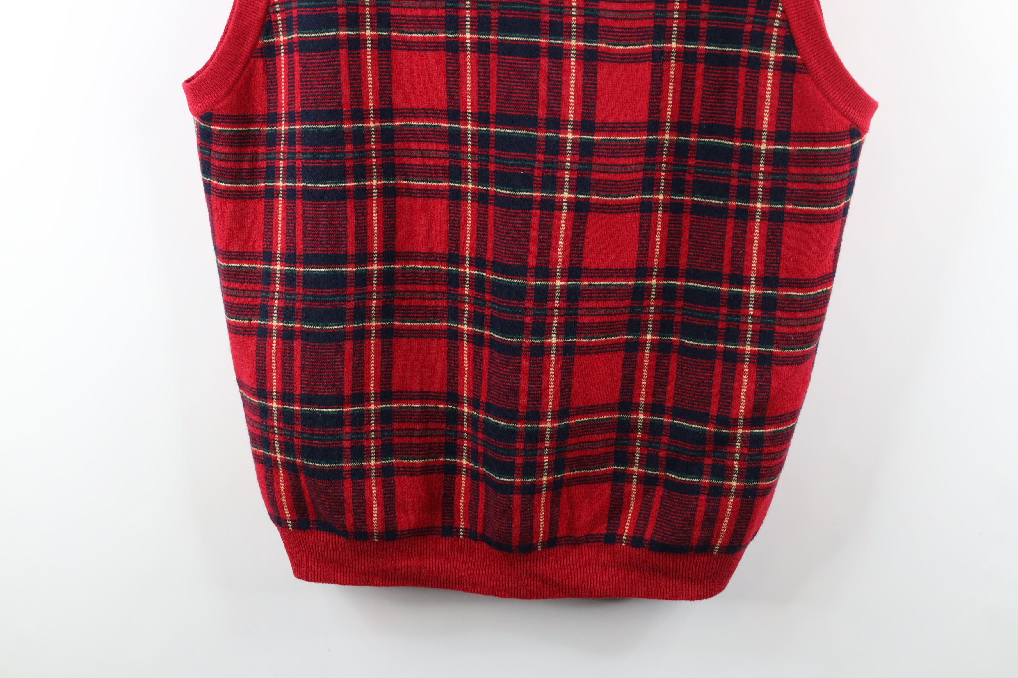 Vintage Vintage 90s Streetwear Blend Knit V-Neck Sweater Vest Plaid Size US XL / EU 56 / 4 - 3 Thumbnail