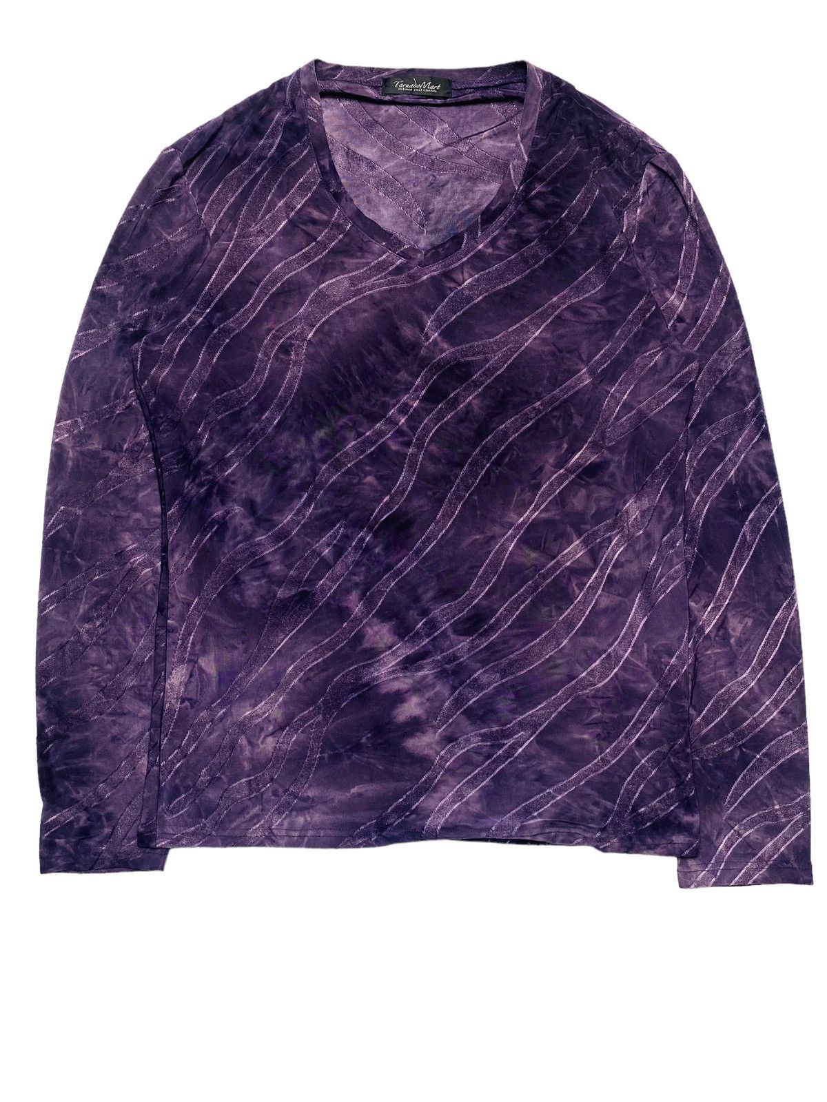 image of If Six Was Nine x Le Grande Bleu L G B 2000S Tornado Mart - Glitter Jacquard Mesh Top in Purple (Si