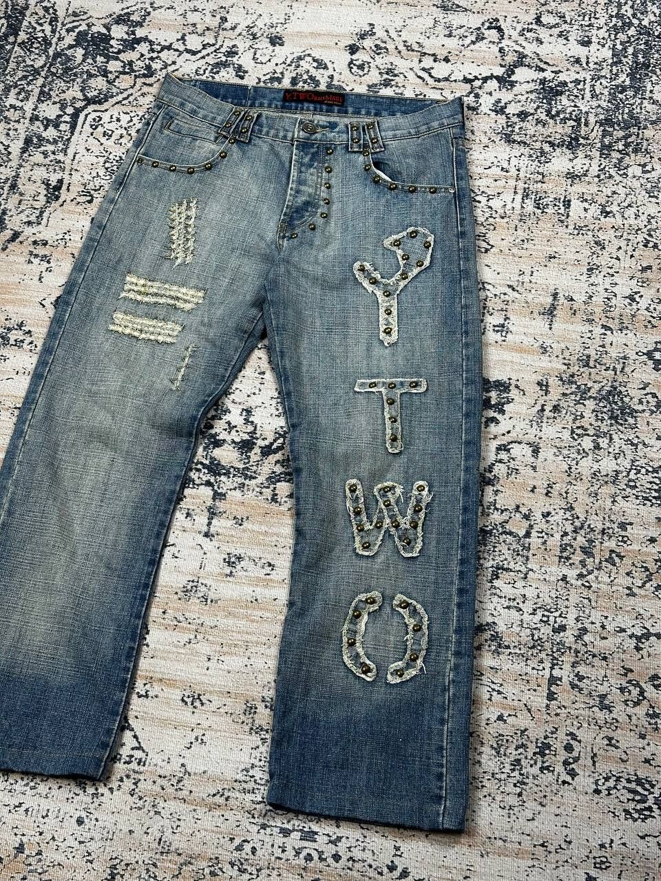 Japanese Brand Vintage Avant Garde Grunge Punk Baggy Denim Jeans Size US 34 / EU 50 - 2 Thumbnail