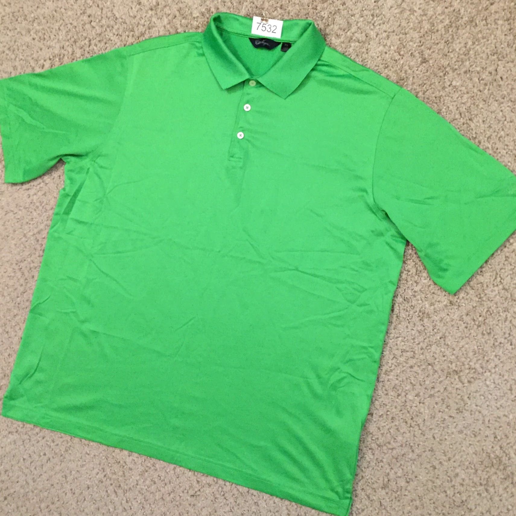 Vintage Walter Hagen Polo Shirt Mens XL Solid Green Short Sleeve Cotton Blend Polo Shirt Green XL Mens Size US XL / EU 56 / 4 - 2 Thumbnail