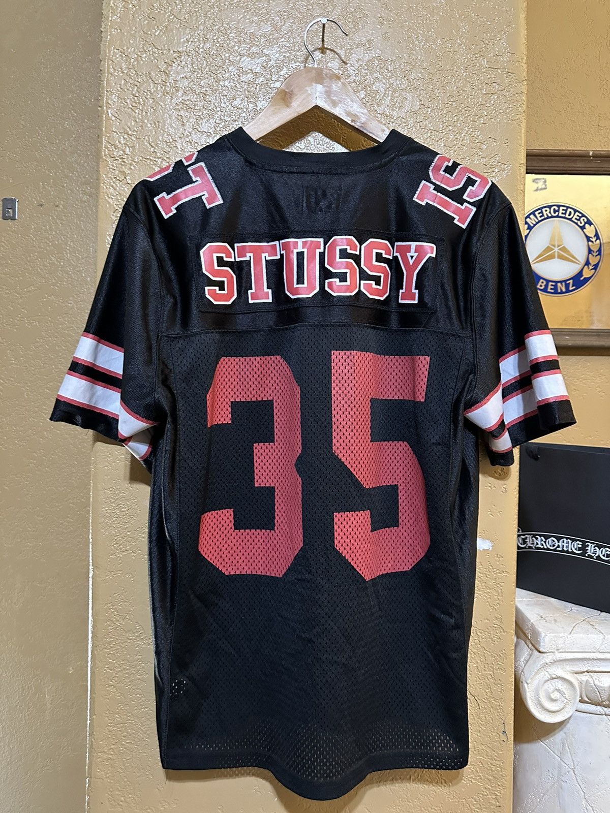 シャツ STUSSY 35 Football Mesh Stussy × Vintage Rare Stussy IST 35 Mesh Football Jersey Small