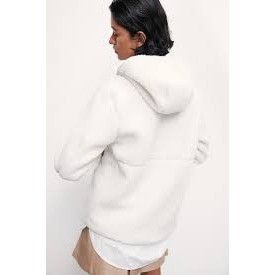 H&M H&M White Teddy Fleece Hoodie Jacket Size S / US 4 / IT 40 - 3 Thumbnail