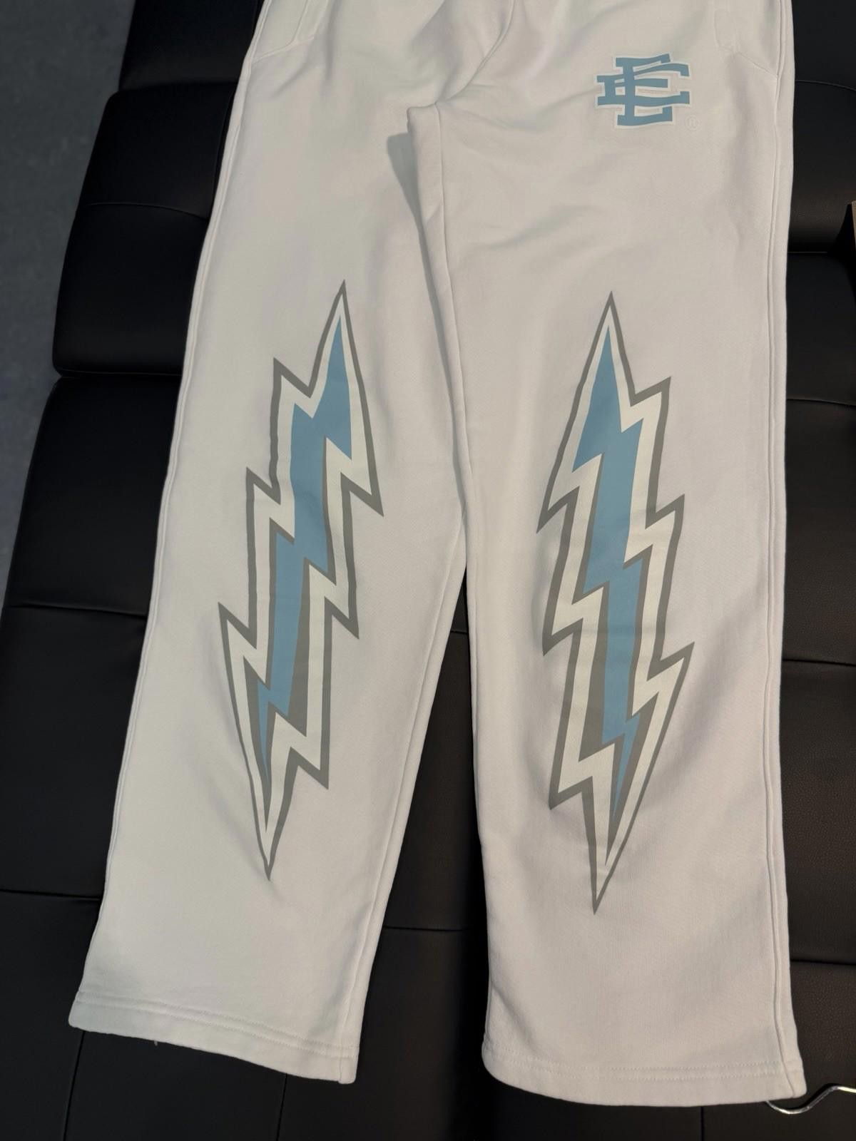 Eric Emanuel ERIC EMANUEL White /Blue Bolt (SWEATPANTS ONLY) BRAND NEW Size US 34 / EU 50 - 4 Thumbnail