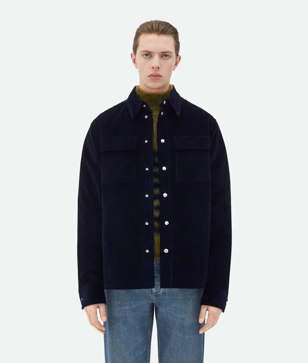 Bottega Veneta o1w1db10525 Cotton Corduroy Shirt in Navy Size US S / EU 44-46 / 1 - 1 Thumbnail
