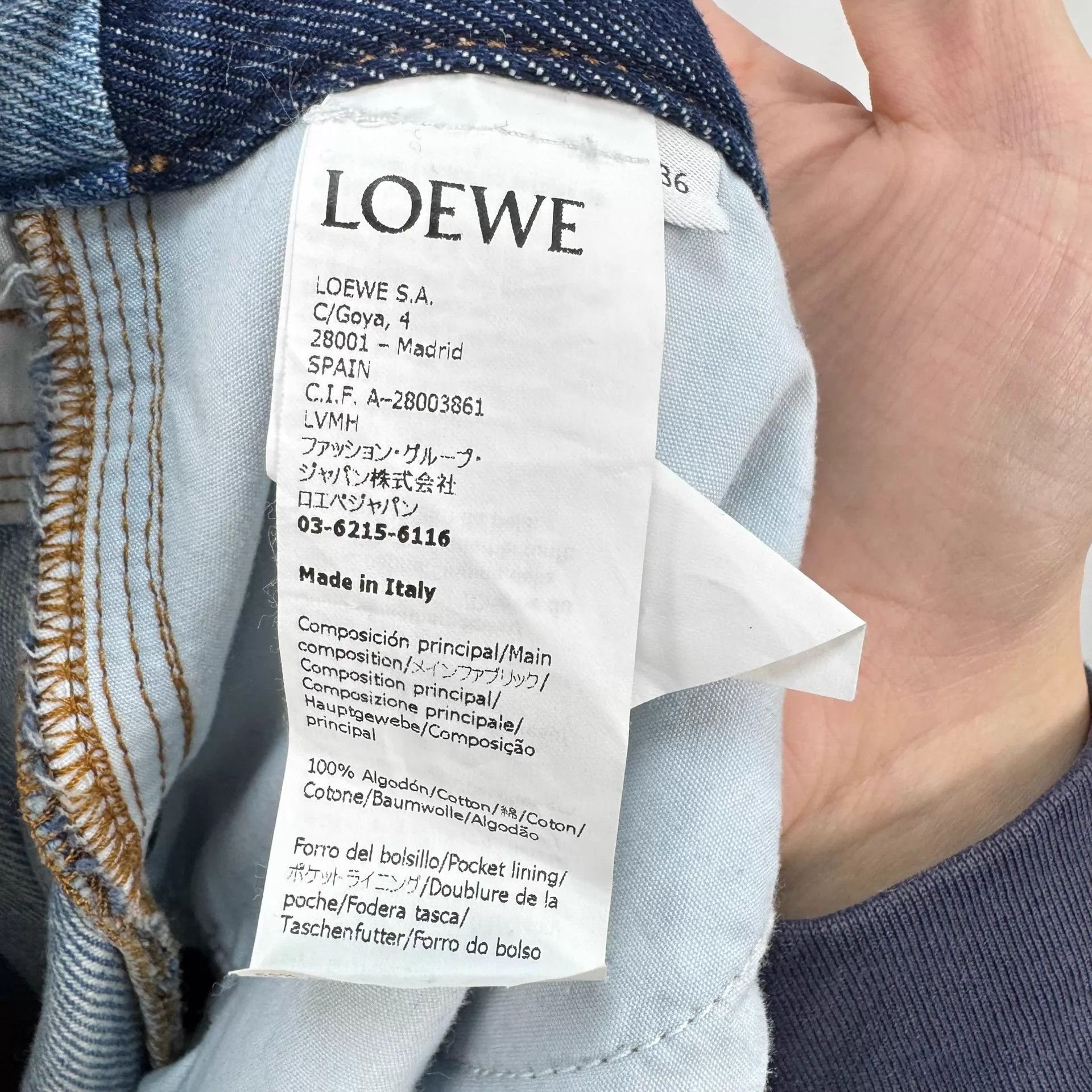 Loewe Loewe color blocked leather patch washed jeans 36 Size 25" / US 0 / IT 36 - 7 Thumbnail