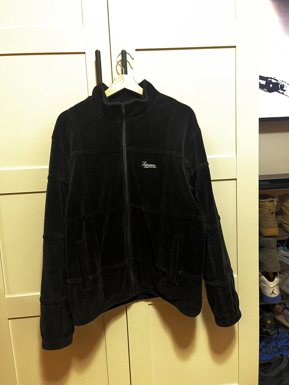 Supreme Supreme Grid Taping Velour Jacket Size US XL / EU 56 / 4 - 1 Thumbnail