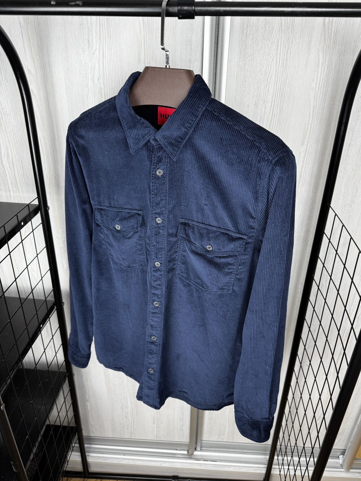 Hugo Boss HUGO Boss Straight Fit Navy Blue corduroy Epaz shirt size S Size US S / EU 44-46 / 1 - 6 Thumbnail