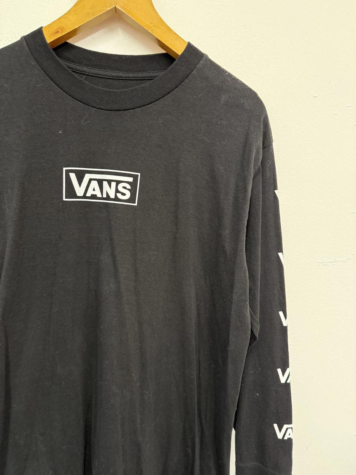 Vans Vans Black Long Sleeve Logo T-Shirt Size US M / EU 48-50 / 2 - 3 Thumbnail