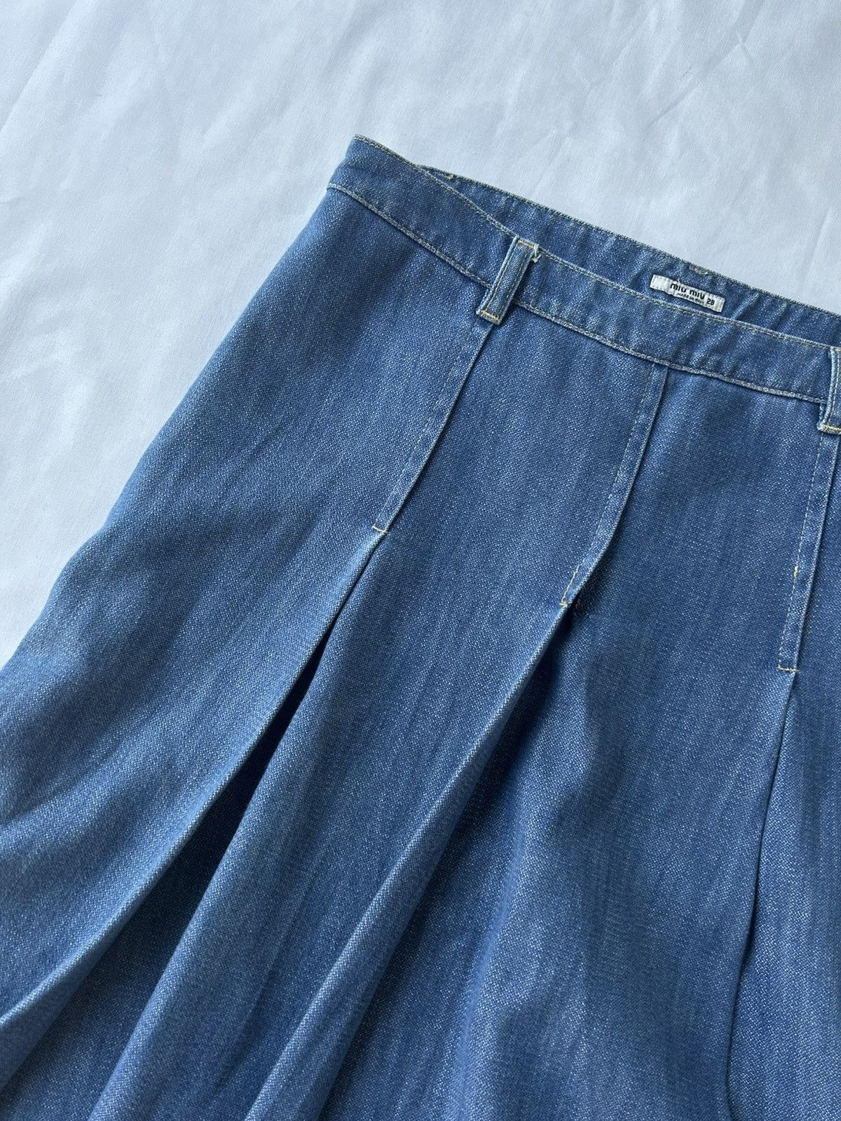 Miu Miu MIU MIU pleated denim skirt Size 29" - 2 Thumbnail
