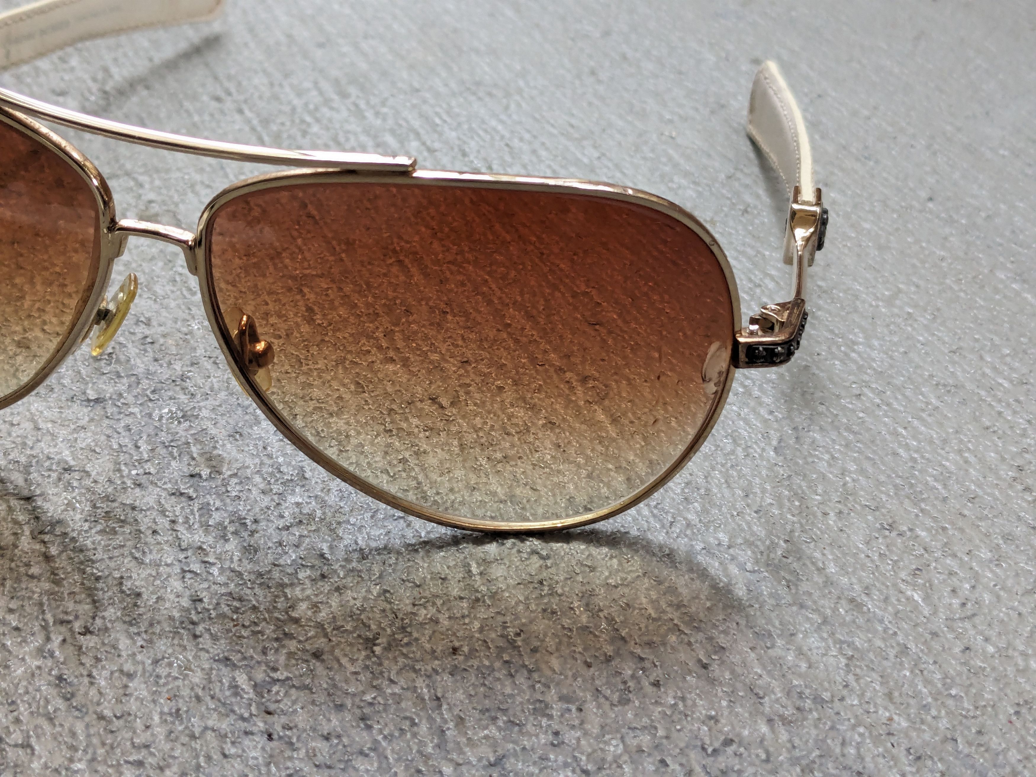 Chrome Hearts Chrome Hearts Aviator Sunglasses White Leather Biker Cross Size ONE SIZE - 5 Thumbnail