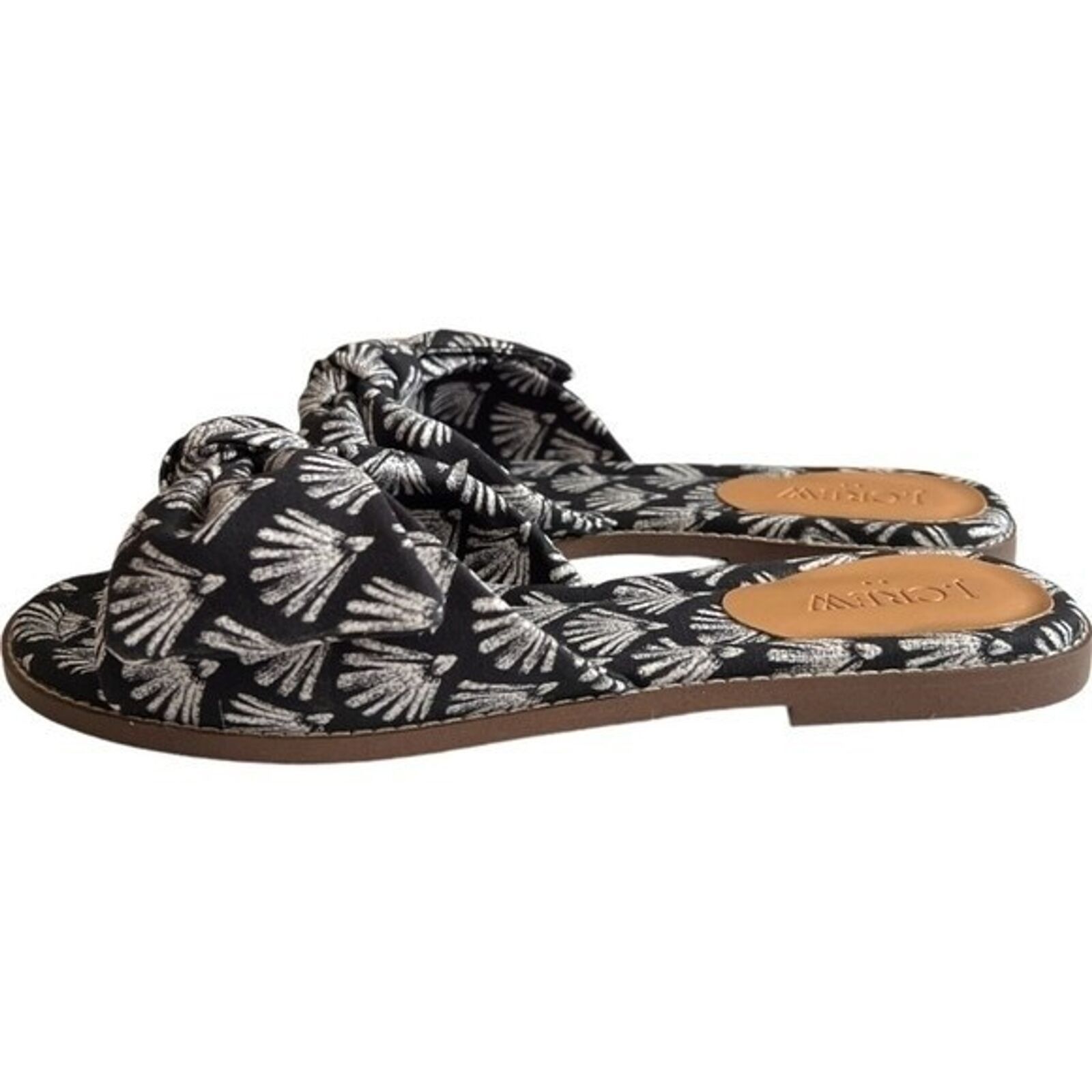 J.Crew J.Crew Black Ivory Printed Knot Slide Sandals, US8.5 Size US 8.5 / IT 38.5 - 6 Thumbnail