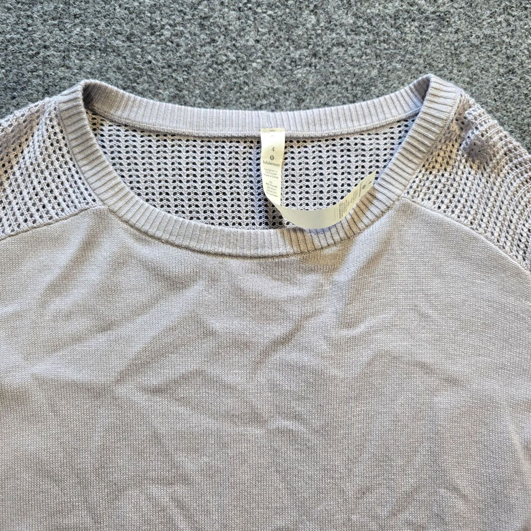 Lululemon Lululemon Sweater Womens 4 Gray Purple Back To Balance Cashmere Blend Open Back Pullover Knit Long Sleeve Round Neck Casual Womens Size S / US 4 / IT 40 - 2 Thumbnail