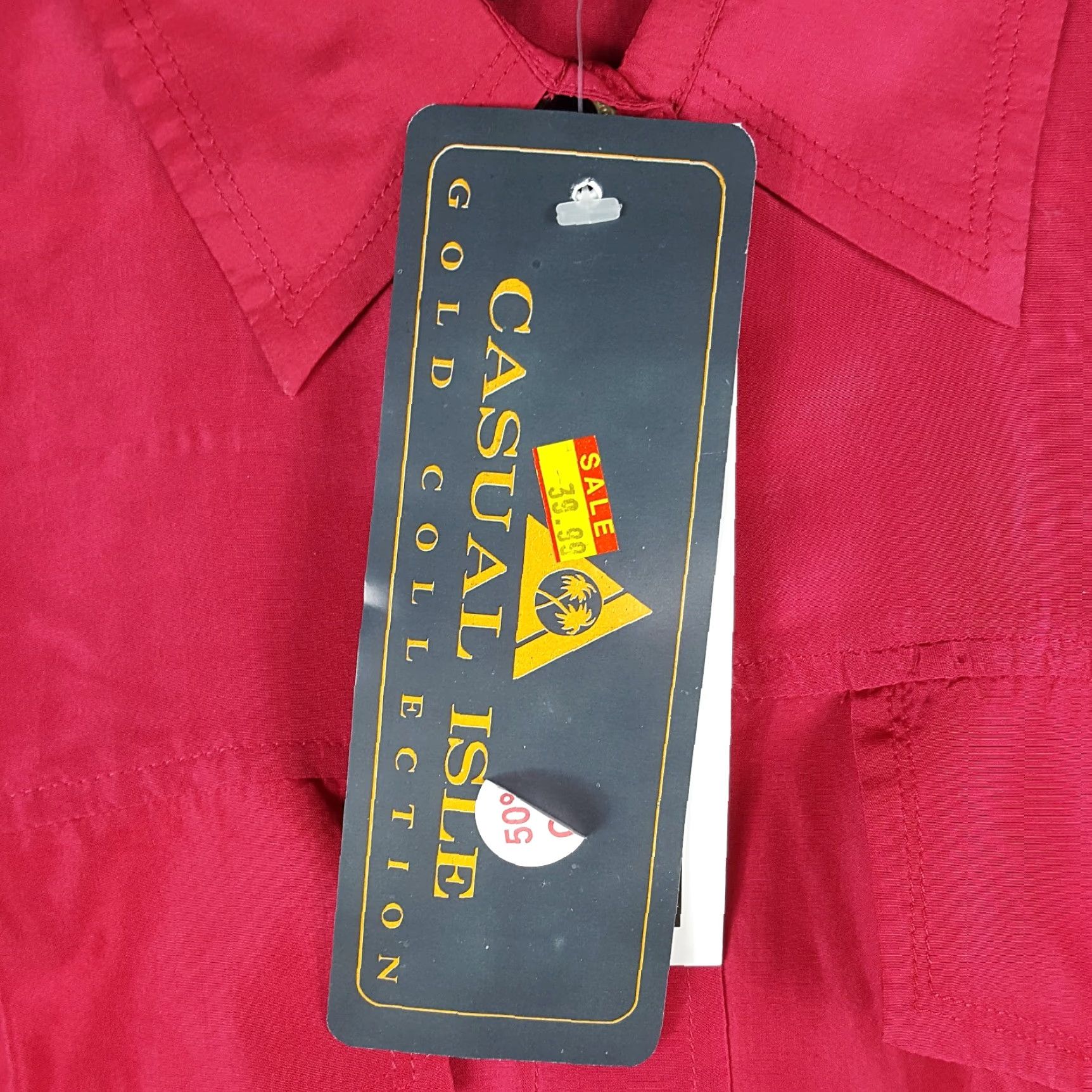 Vintage VINTAGE 80s Casual Isle Pure Silk Red Long Sleeve Collared Button-Up Golf Shirt Women's Size M Preppy Retro Sports Size M / US 6-8 / IT 42-44 - 6 Thumbnail