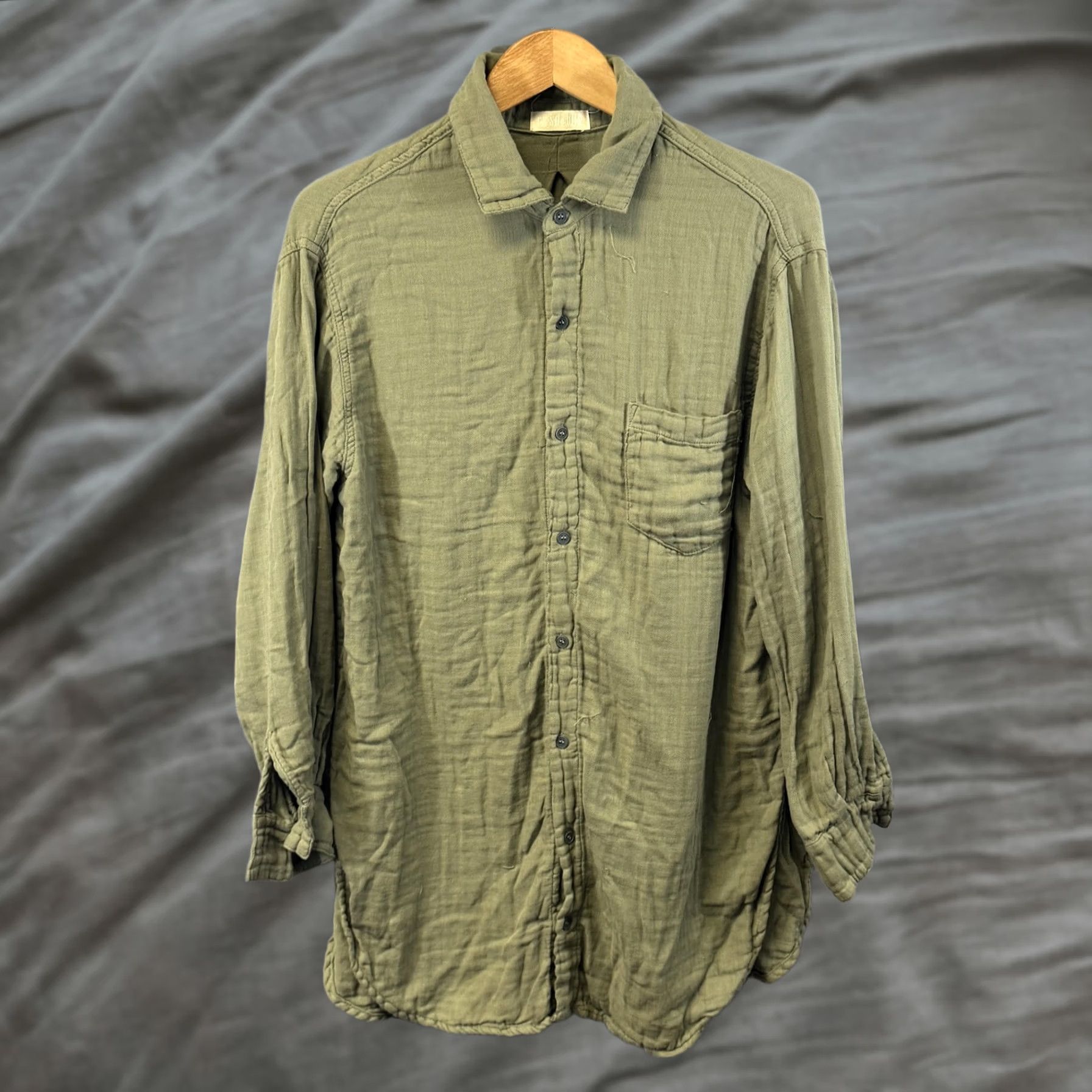 Olive CP Shades Shirt Womens Small Olive Green Gauze Button Front Made in USA Shirt Womens Small Olive Green Gauze Button Front USA Size S / US 4 / IT 40 - 1 Thumbnail