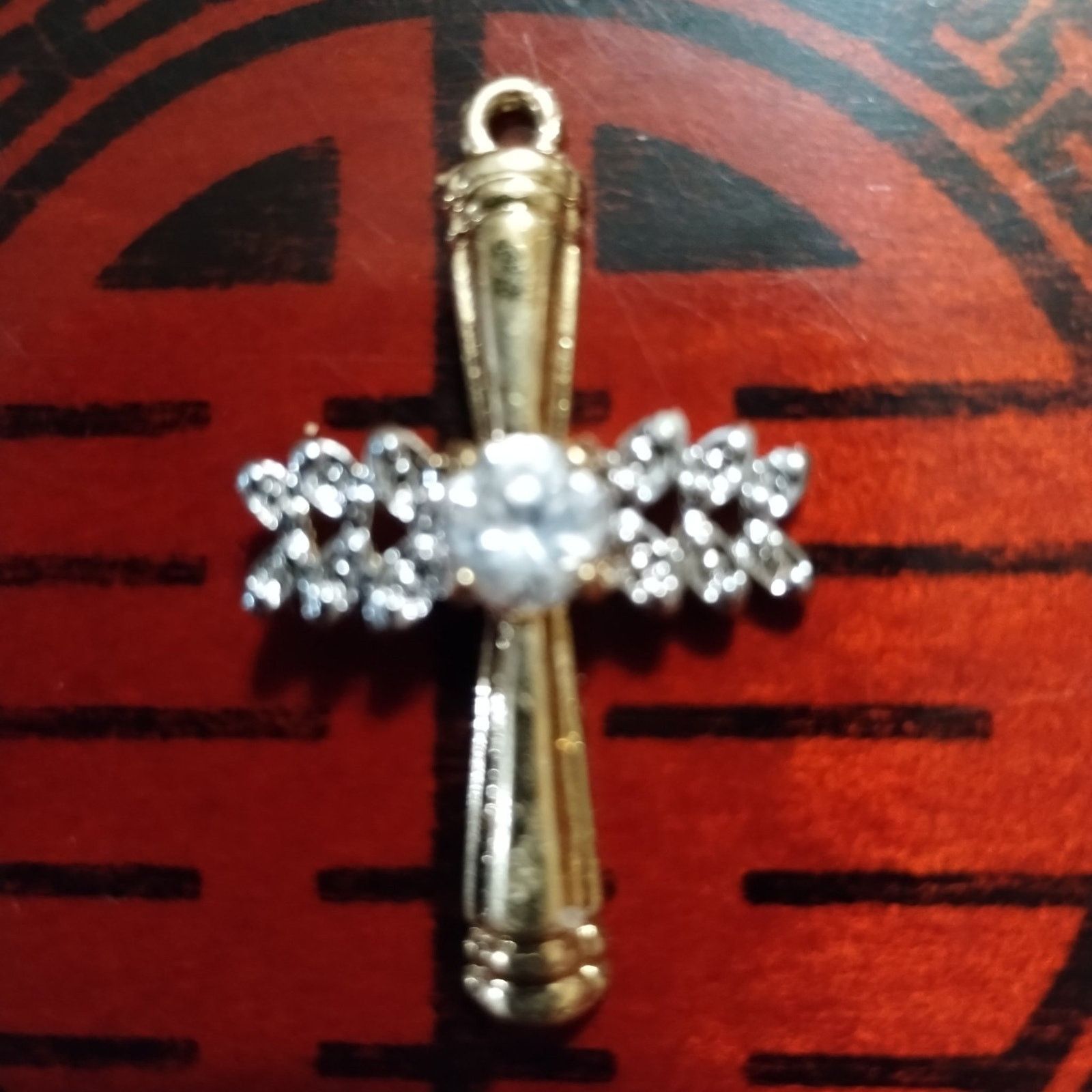 Vintage Beautiful vintage gold-plated CZ cross pendant Size ONE SIZE - 1 Preview