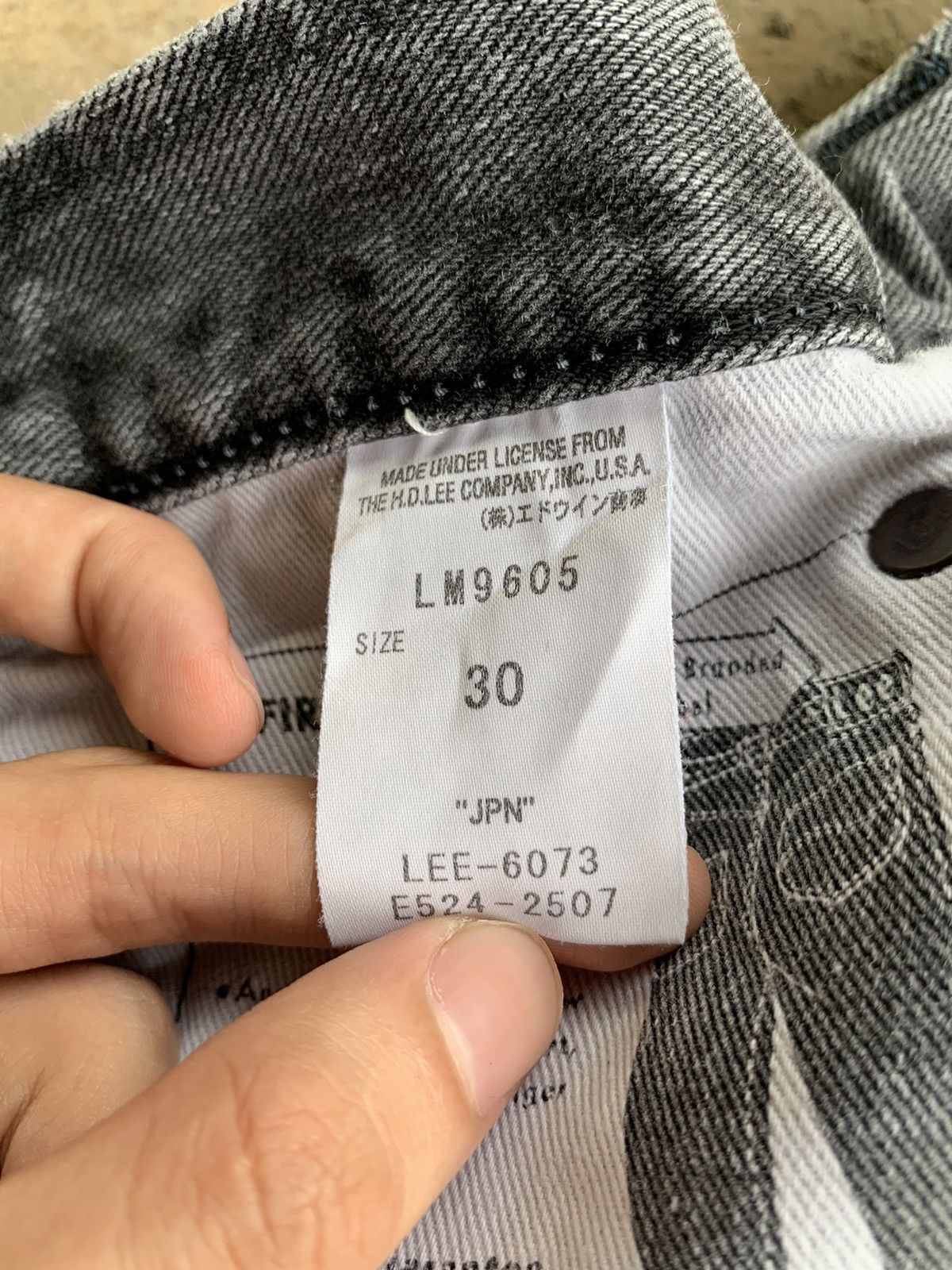 Lee Rare💥Lee 101 Black Selvedge Faded Distressed Denim Size US 30 / EU 46 - 16 Thumbnail
