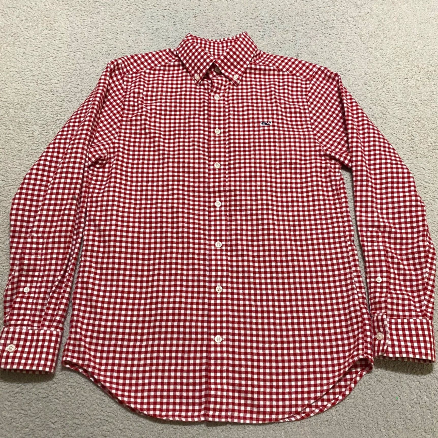Vineyard Vines Vineyard Vines Mens Small Shirt Red Plaid Long Sleeve Button-Down Knit Slim Fit Size US S / EU 44-46 / 1 - 2 Thumbnail