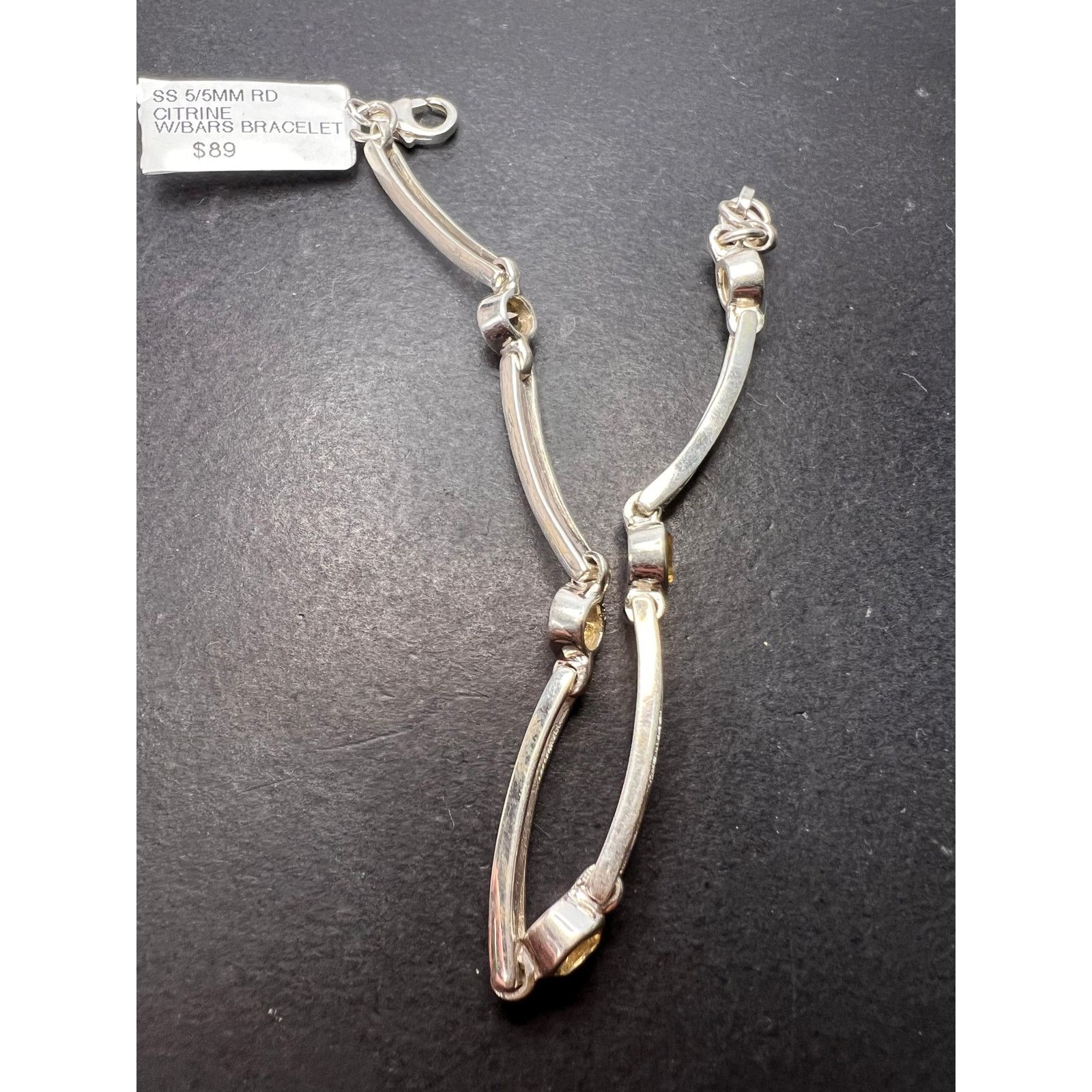 Other NEW with tag sterling silver yellow citrine bar bracelet Size ONE SIZE - 9 Thumbnail
