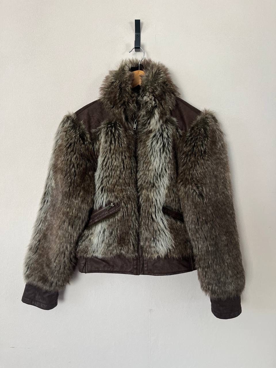 Miss Sixty Miss Sixty Brown Faux Fur Trim Collared Zip Jacket Women Size M / US 6-8 / IT 42-44 - 1 Thumbnail