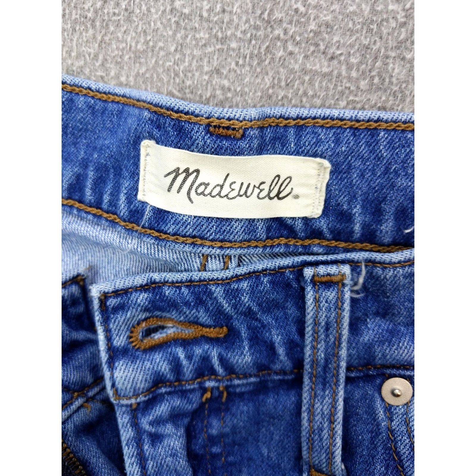 Madewell Madewell Womens 30P Jeans Perfect Vintage Straight High Rise Blue Distressed Size 30" / US 8 / IT 44 - 3 Thumbnail