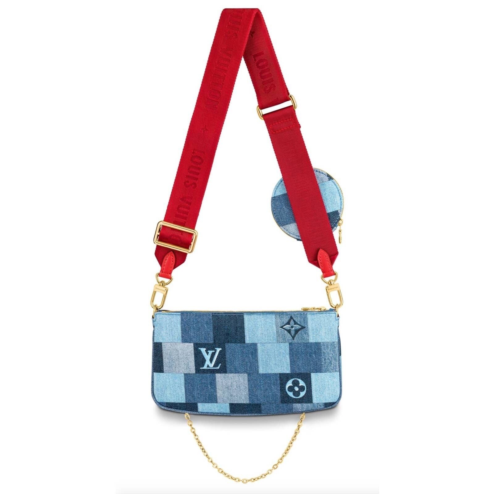 Louis Vuitton Louis Vuitton Patchwork Denim Blue Red Crossbody Bag Size ONE SIZE - 7 Thumbnail