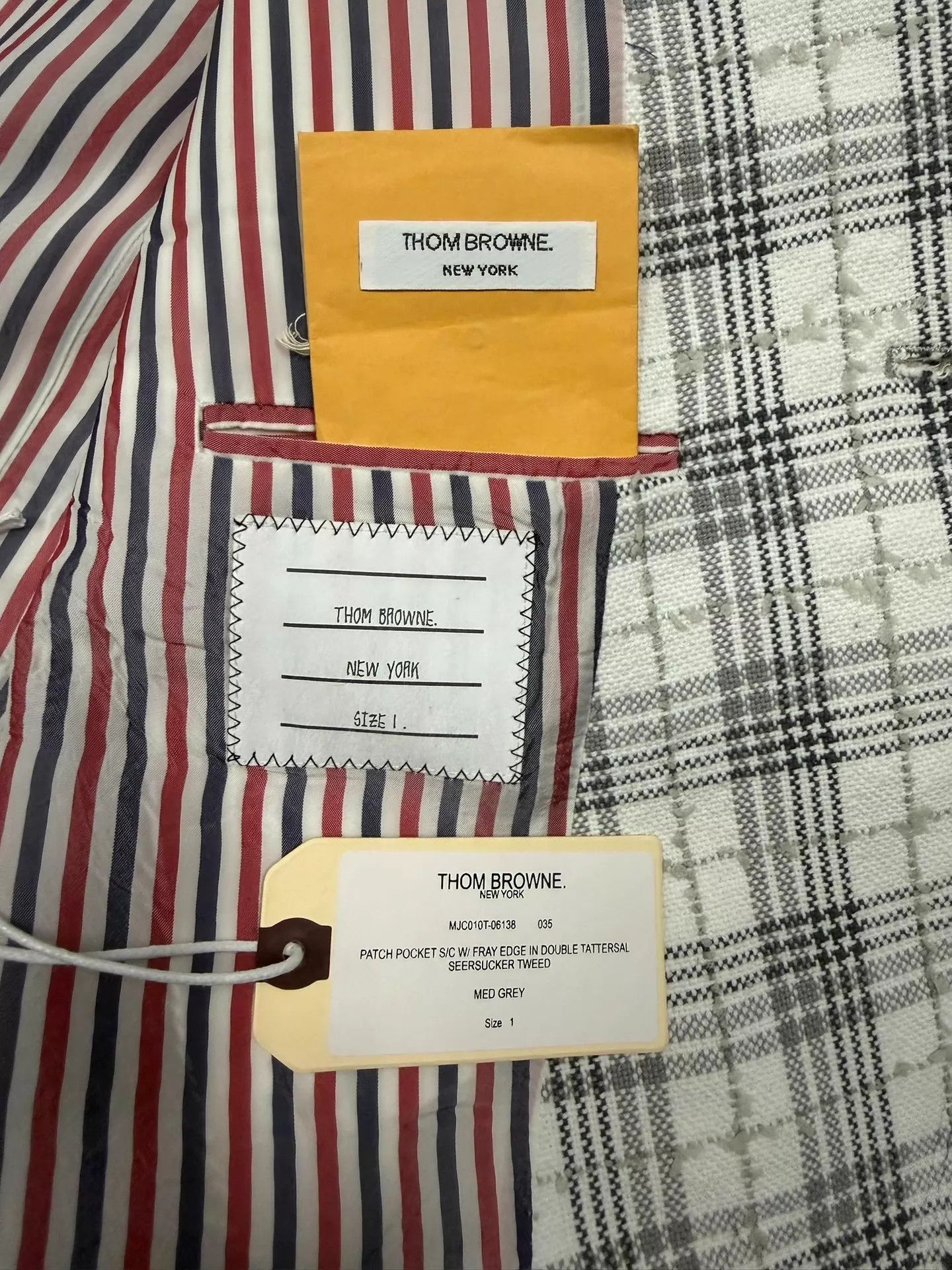 Thom Browne Thom Browne Men's Rare Raw Edge Check Blazer Size1 Size US S / EU 44-46 / 1 - 4 Thumbnail