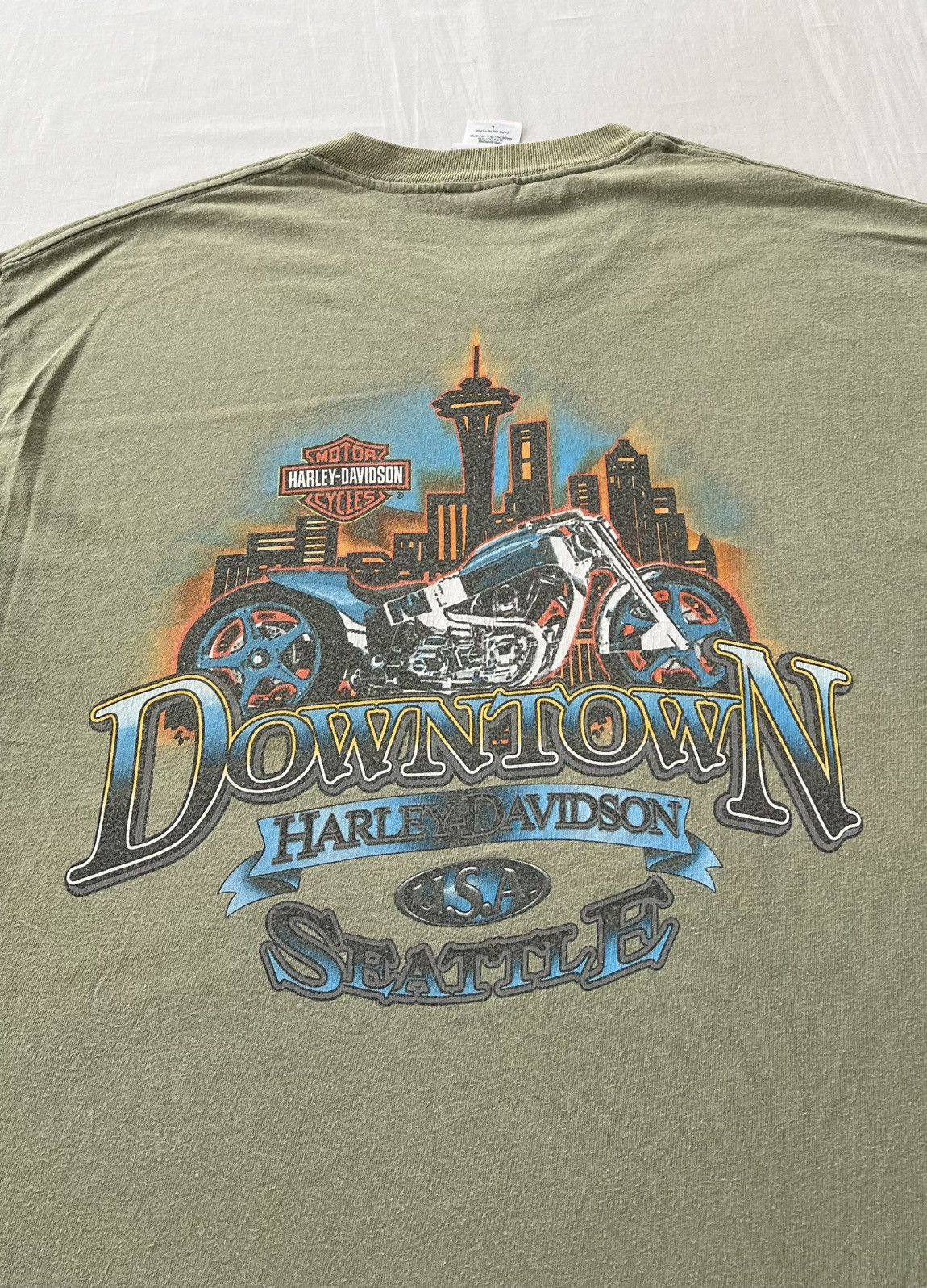 Harley Davidson Vintage 2003 Harley Davidson Downtown Seattle WA T-shirt Size US L / EU 52-54 / 3 - 11 Thumbnail