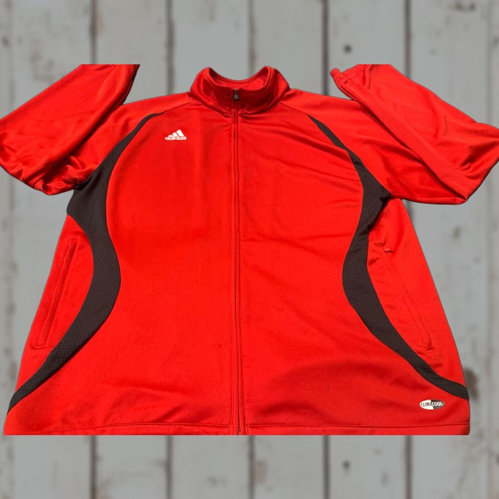 Adidas ADIDAS Track Jacket Mens Large L Red Full Zip Athleisure Soccer Football Size US L / EU 52-54 / 3 - 1 Thumbnail