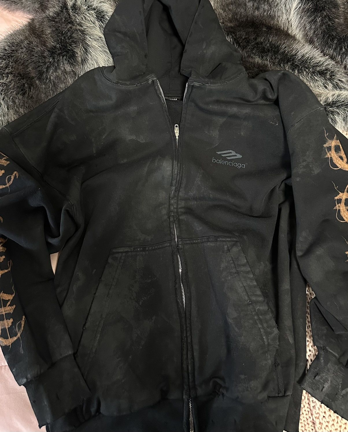Balenciaga Balenciaga 24’ heavy metal SanScript zip up Size US XS / EU 42 / 0 - 6 Thumbnail
