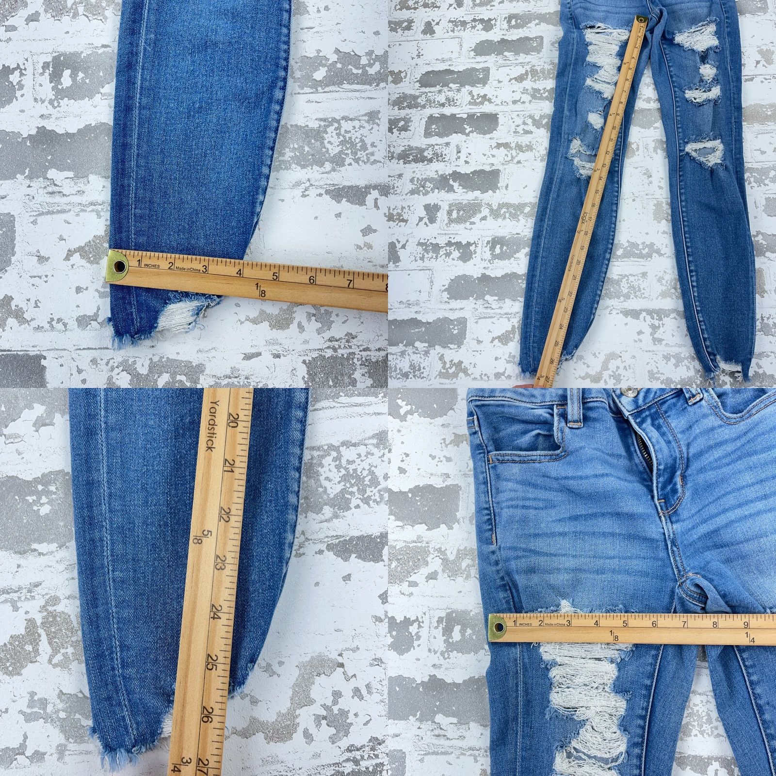 American Eagle Outfitters American Eagle Jegging Jeans Women 4 Medium Blue Distressed 5-Pocket Stretch Pants Size 27" / US 4 / IT 40 - 8 Thumbnail