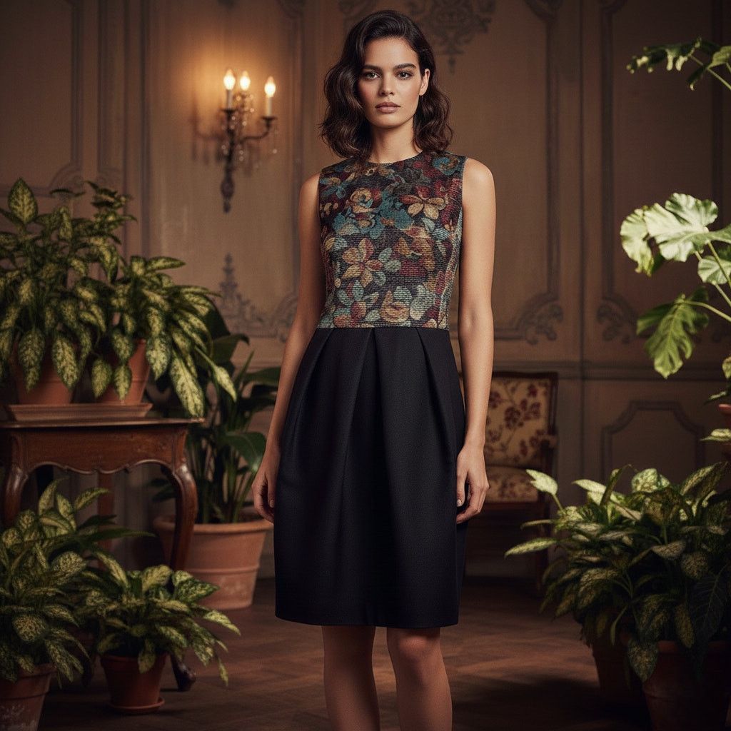 Etro ETRO Bubble Pleated Dress Textured Floral Wool Silk Size M / US 6-8 / IT 42-44 - 1 Thumbnail