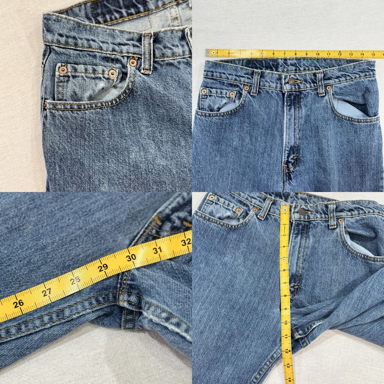 Levi's VINTAGE Levi's 550 Jeans 30x30 Denim 11M Women Blue 90s Tapered High Rise 5-Pocket Made in USA 100% Cotton Jeans Size 32" / US 10 / IT 46 - 8 Thumbnail