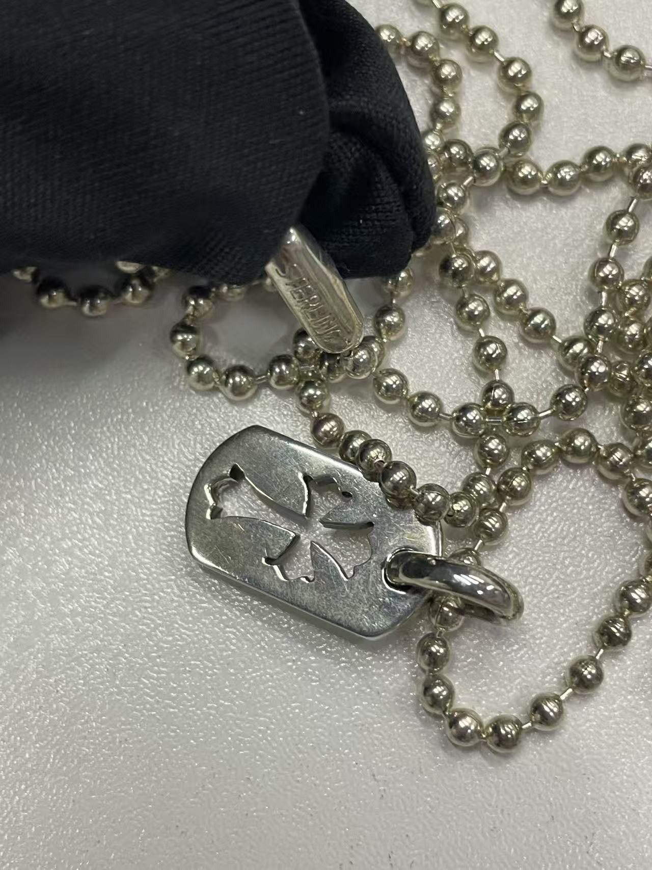 Chrome Hearts Chrome Hearts Silver Cross Dog Tag Necklace 75cm Size ONE SIZE - 14 Thumbnail