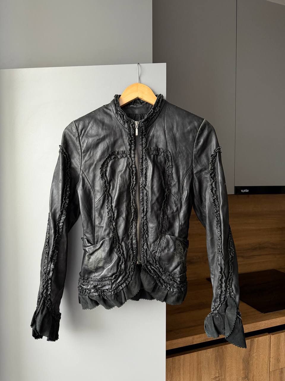 If Six Was Nine Archive Gothic Leather Jacket – Butterfly Motif Size M / US 6-8 / IT 42-44 - 8 Thumbnail