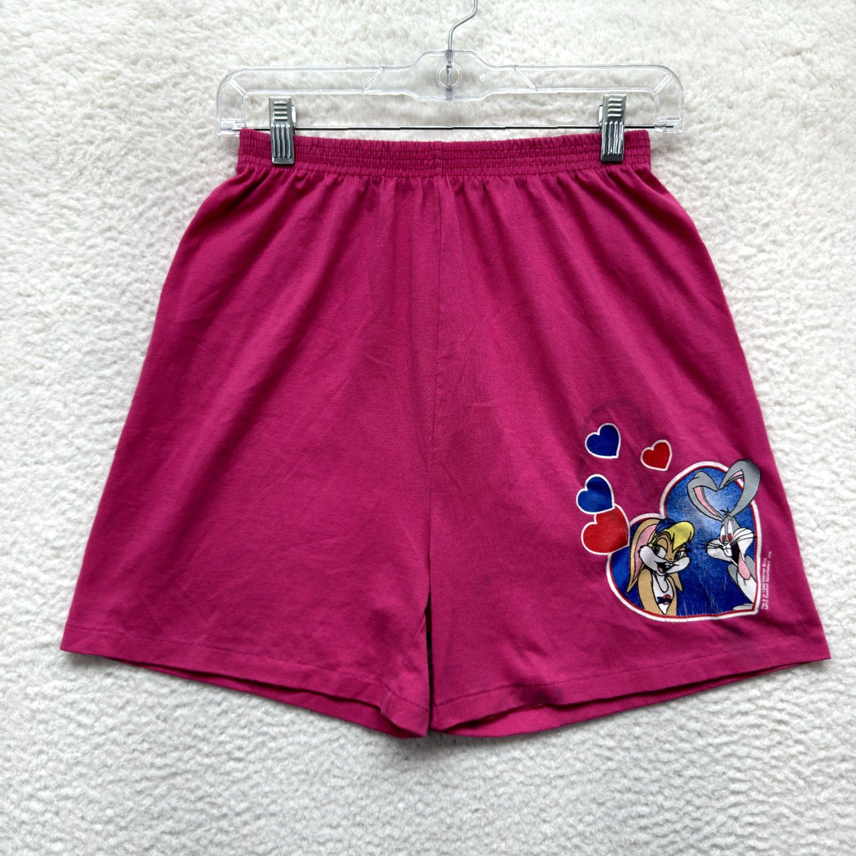 Vintage 90s Vintage Looney Tunes Bugs Bunny Lola Love Shorts Womens Pink S Medium Size 28" / US 6 / IT 42 - 2 Thumbnail