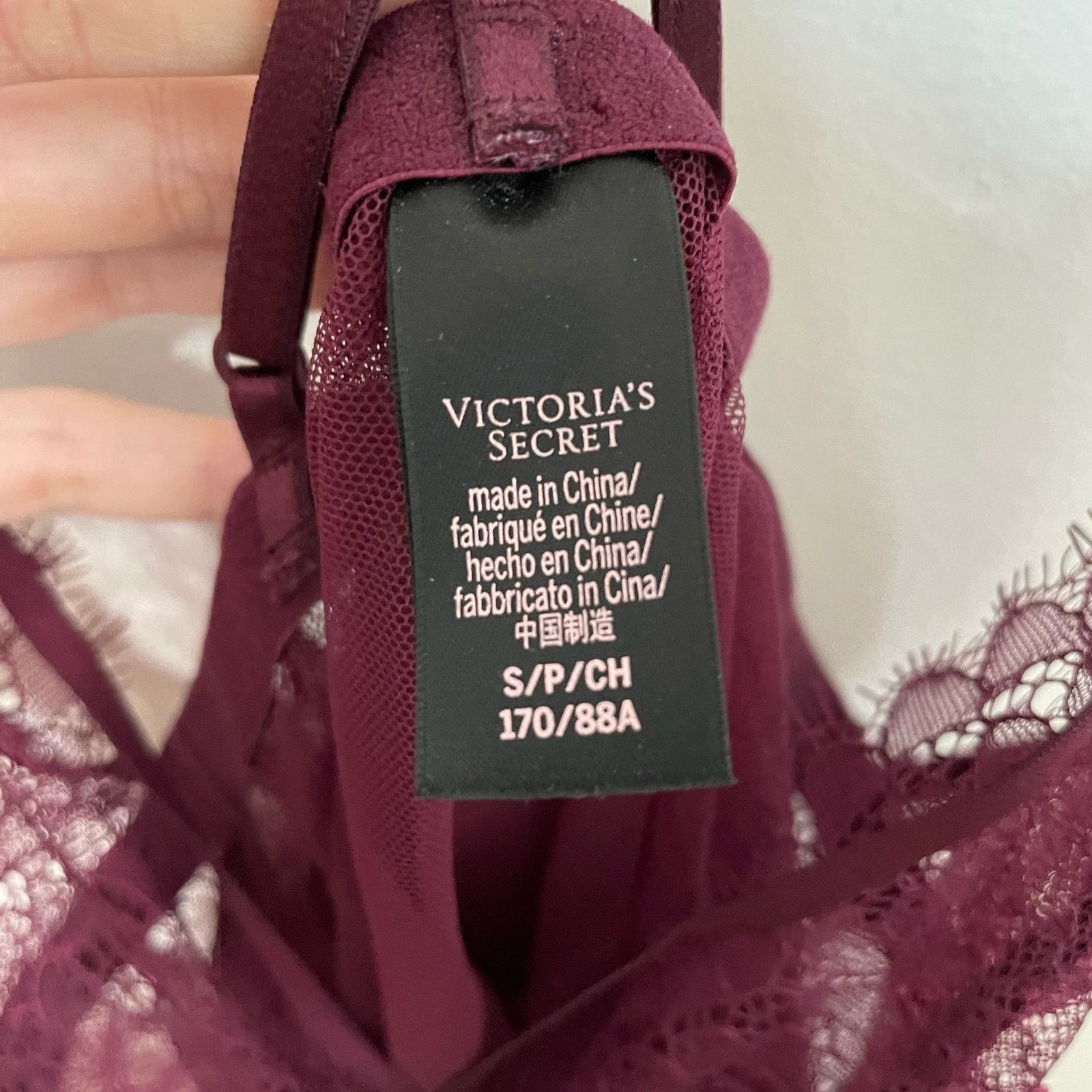 Victoria's Secret Victoria's Secret Burgundy Camisole S Lace Tulle Strappy Size ONE SIZE - 4 Thumbnail
