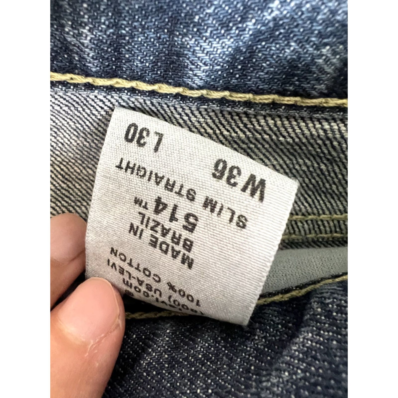 Levi's Levi's 514 Jeans Slim Straight Denim Blue Dark Wash 36x30 Men Y2K Size US 36 / EU 52 - 3 Thumbnail