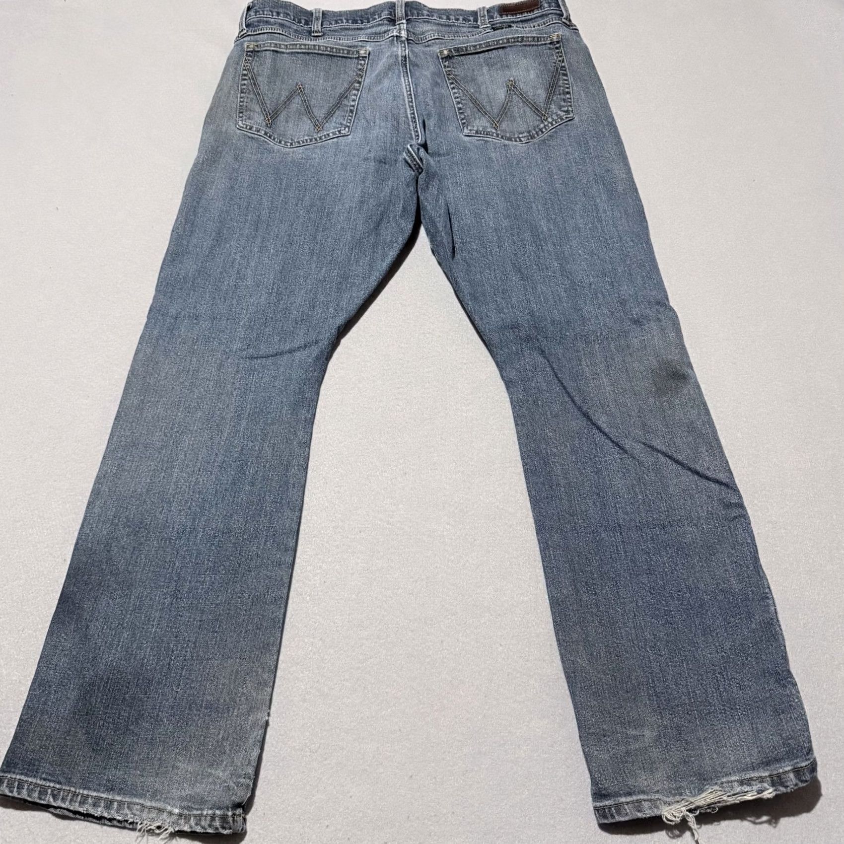 Wrangler Wrangler Jeans Slim Bootcut 77 Mens Blue Denim Mid Rise Pockets Western - 38x32 Size US 38 / EU 54 - 2 Thumbnail