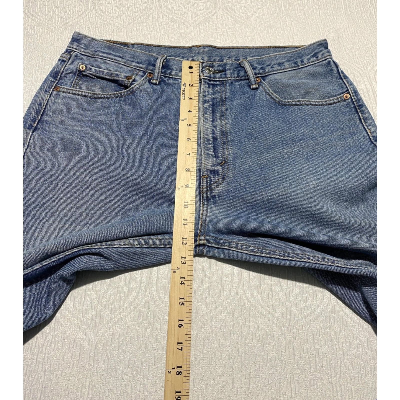 Levi's Levi's 505 Jeans Mens 36x32 Blue Medium Wash Regular Fit Straight Leg Zip Fly Jeans Size US 36 / EU 52 - 7 Thumbnail