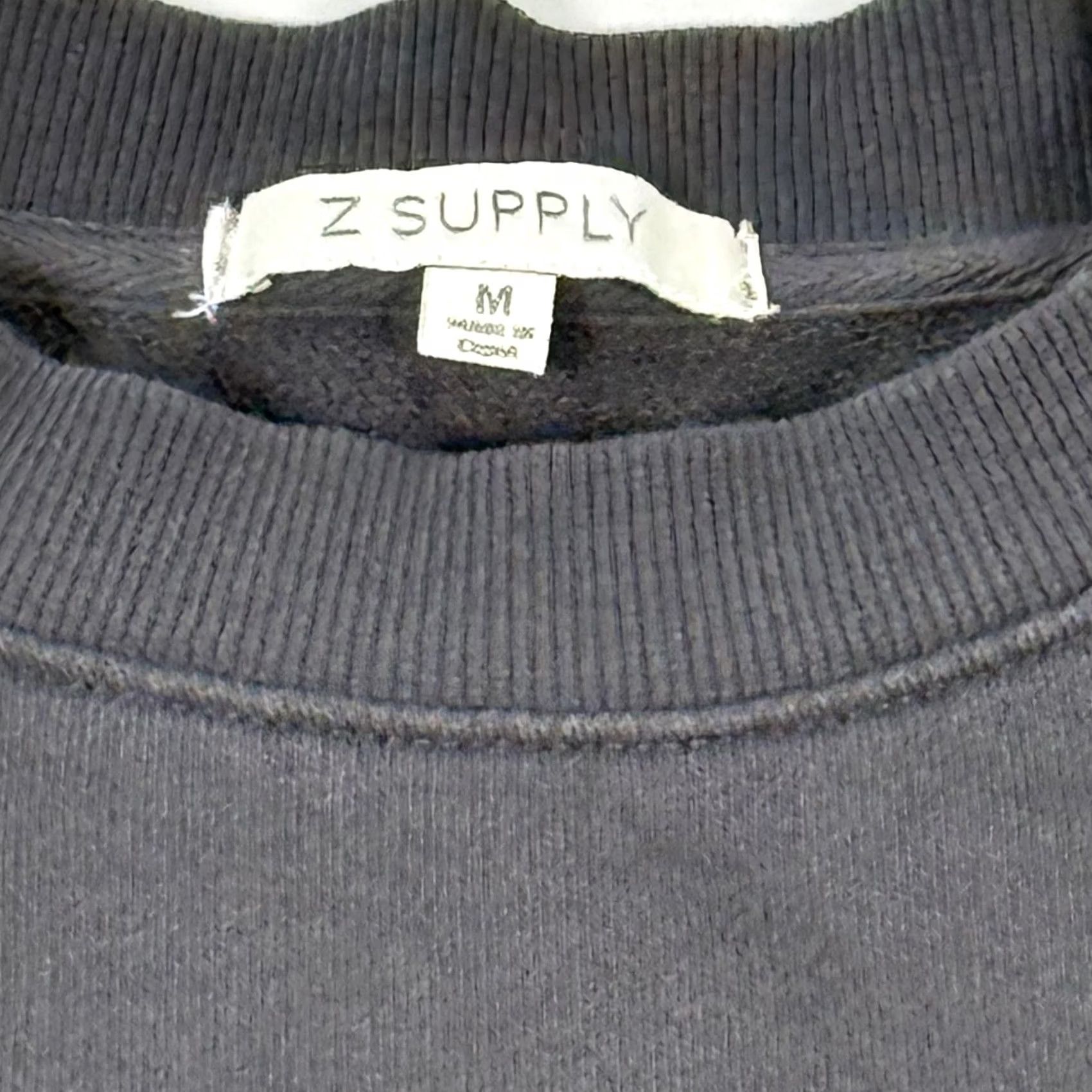 Z Supply Z SUPPLY Sweatshirt Crewneck Puff Sleeve Women Medium Gray Pullover Casual Knit Fleece Cotton Size M / US 6-8 / IT 42-44 - 3 Thumbnail