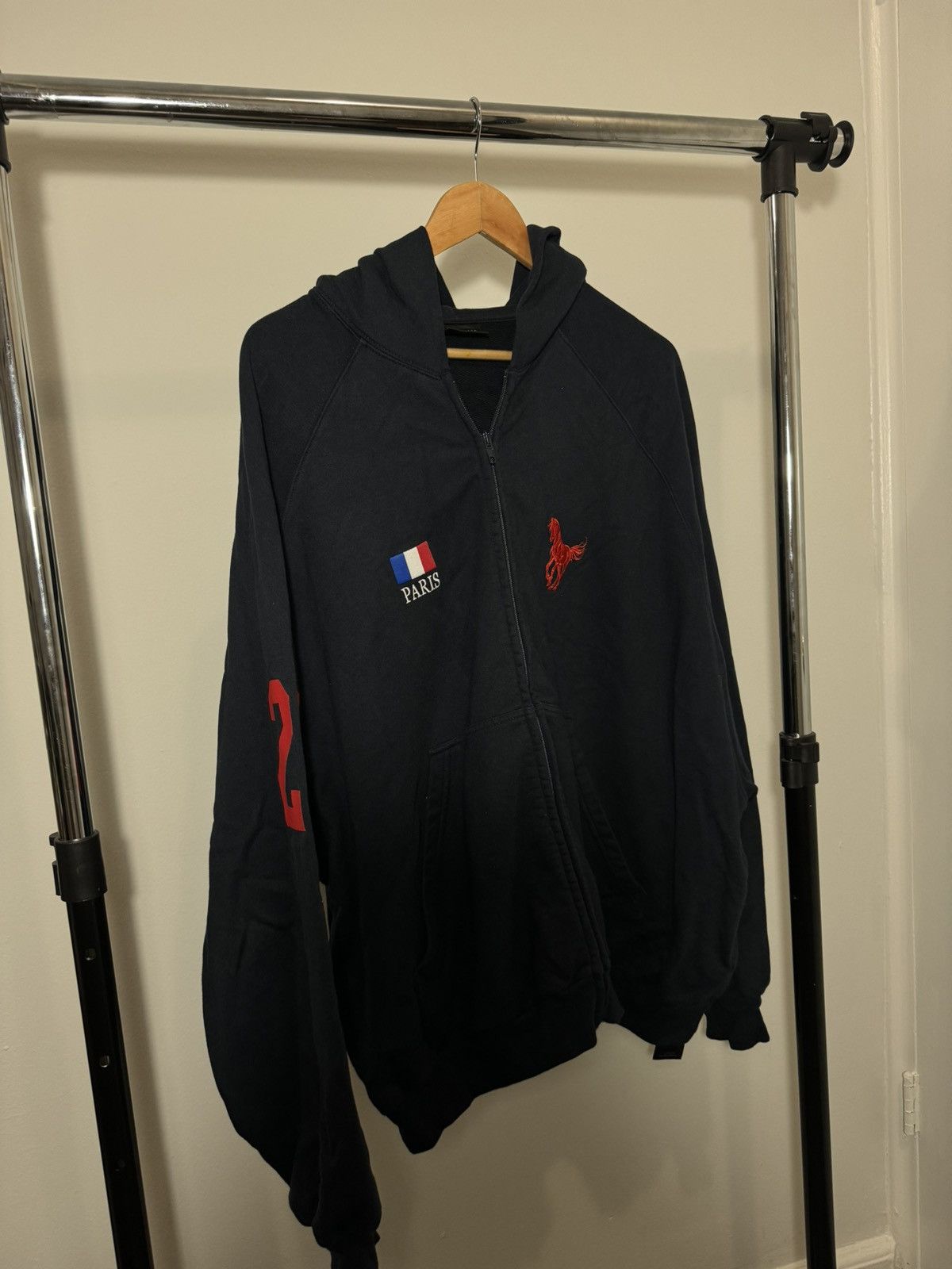 image of Balenciaga Fw22 Polo Set Hoodie in Blue, Men's (Size 2XL)