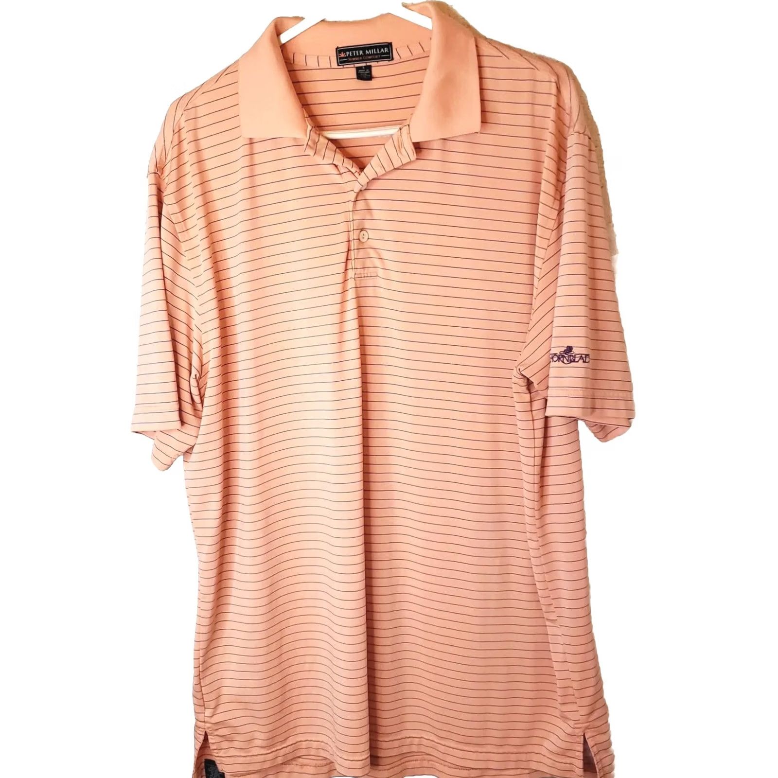 Peter Millar Peter Millar Summer Comfort Polo Shirt Mens L Striped Coral Golf Size US L / EU 52-54 / 3 - 2 Thumbnail